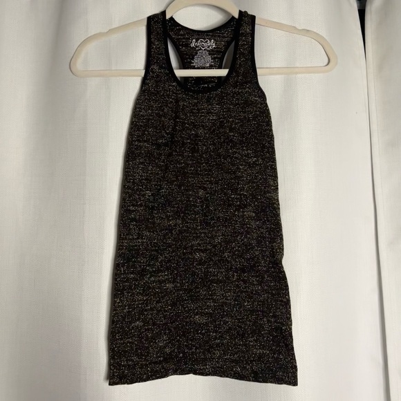 Intimately Free People Black and Gold Metallic Racerback Tank Top Small - Picture 5 of 5